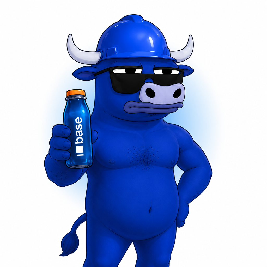 BaseBull on a rooftop during onchain summer